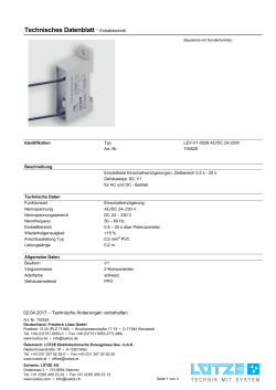 Technisches Datenblatt &middot; Entst&ouml;rtechnik