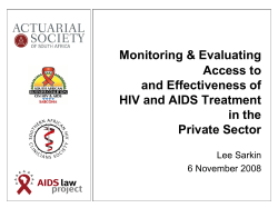 Actuarial Society of South Africa: Monitoring and evaluating access