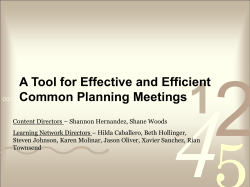 A Tool for Effective and Efficient Common Planning
