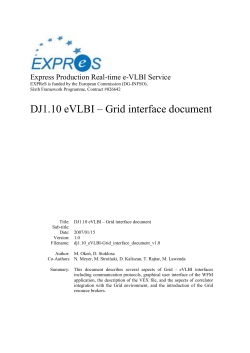 eVLBI &ndash; Grid interface document