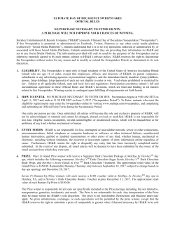 Day of Decadence Sweepstakes Rules