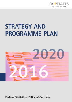 Strategy and Programme Plan 2016 to 2020