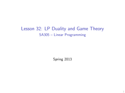 SA305 &ndash; Linear Programming