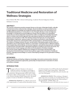 Traditional Medicine and Restoration of Wellness Strategies