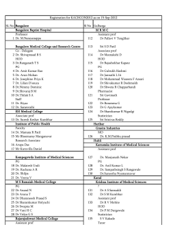 SL No Bangalore Sl No Gulbarga Bangalore Baptist Hospital MRMC