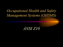 Occupational Health and Safety Management Systems