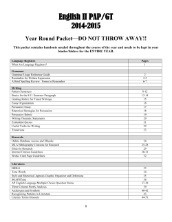 English II*PAP/GT - Teacher Websites