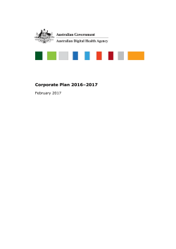 Corporate Plan 2016&ndash;2017 - Australian Digital Health Agency