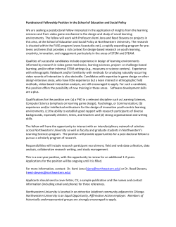 Postdoctoral Fellowship in the School of Education and Social Policy