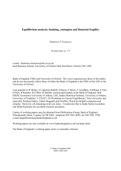 Equilibrium analysis, banking, contagion and
