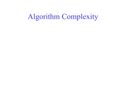 Lecture 2: Algorithm Complexity