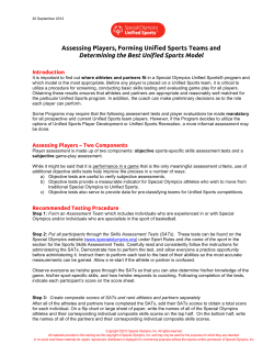 Assessing Players, Forming Unified Sports