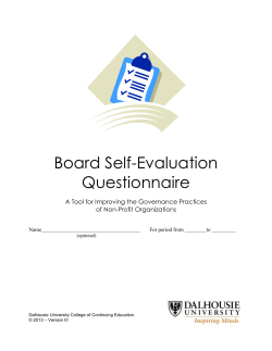 Board Self Evaluation Tool- Version III