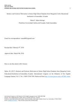 Intrinsic and Extrinsic Motivation in Senior High School Students