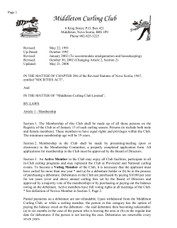 Page 1 Middleton Curling Club 6 King Street, P.O. Box 421
