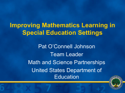 Foundations for Success--Presentation on National Math Panel