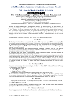 GJAES Paper Format - Global Institute of Management