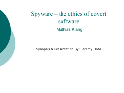 Spyware &ndash; the ethics of covert software