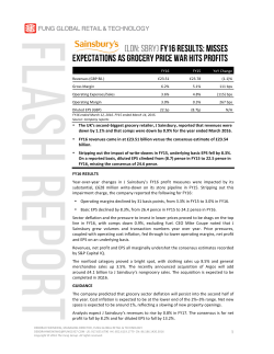 (lon: sbry)fy16 results: misses expectations as grocery price war hits