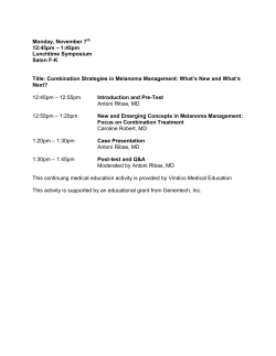 1:45pm Lunchtime Symposium Salon FK Title: Combination