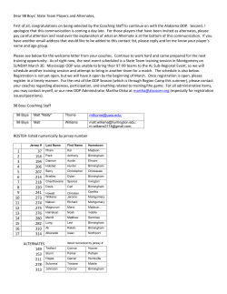 Dear 98 Boys` State Team Players and Alternates, First of all