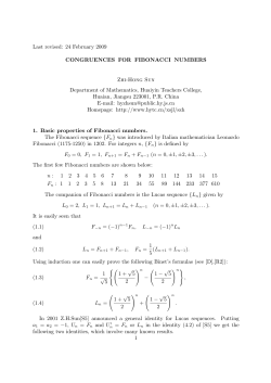 Congruences for Fibonacci Numbers