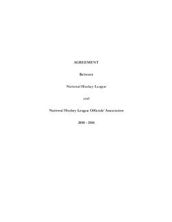 AGREEMENT Between National Hockey League and