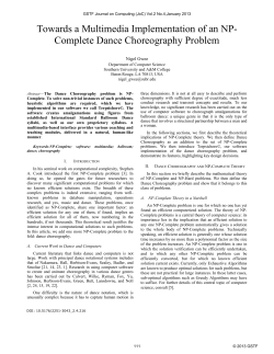 Complete Dance Choreography Problem