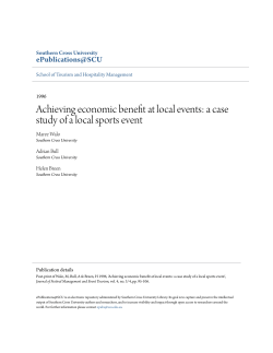 Achieving economic benefit at local events: a case study of a local