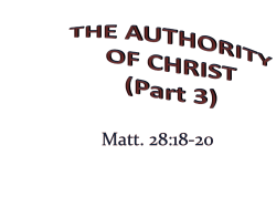 THE AUTHORITY OF CHRIST - Newton Church of Christ