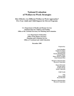 National Evaluation of Welfare-to-Work Strategies: How