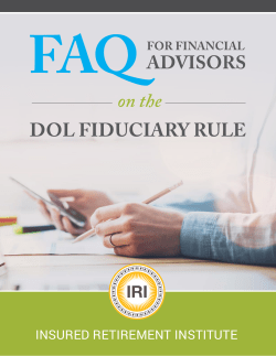 on the DOL FIDUCIARY RULE