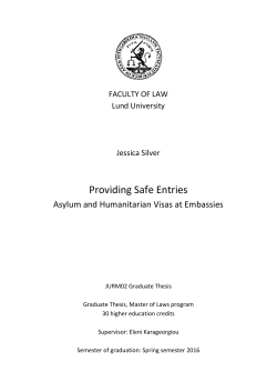 Asylum and Humanitarian Visas at Embassies