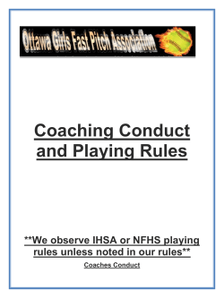 Coaching Conduct and Playing Rules **We