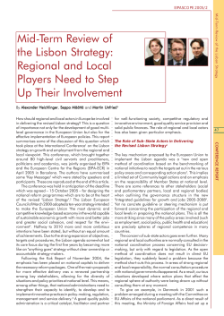 Mid-Term Review of the Lisbon Strategy: Regional and Local