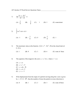 ap calculus 25 week review questions 20151