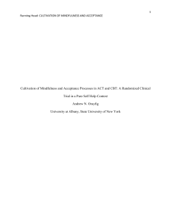 Cultivation of Mindfulness and Acceptance Processes in ACT and CBT