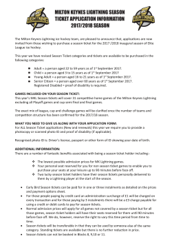 MKL Season Ticket Application Information 201718
