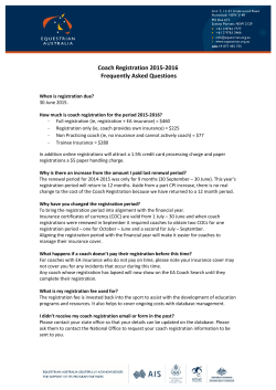Coach Registration 2015-2016 Frequently Asked Questions