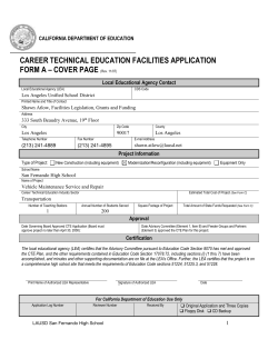 Proposition 1D Project Abstract - Los Angeles Unified School District