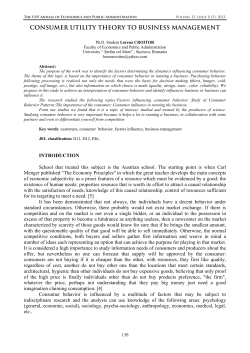 consumer utility theory to business management