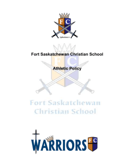 Athletic Policy FSCS - Fort Saskatchewan Christian School
