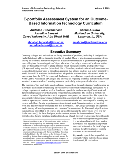 E-portfolio Assessment System for an Outcome