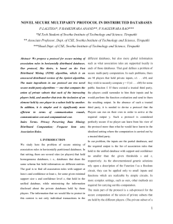 novel secure multiparty protocol in distributed databases