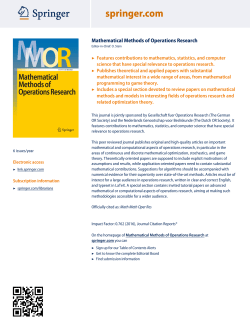 Mathematical Methods of Operations Research