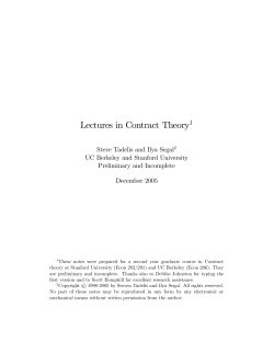Lectures in Contract Theory - Faculty Directory | Berkeley-Haas