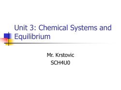 Unit 2: Chemical Systems and Equilibrium