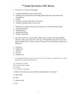 7 th Grade Life Science EOC Review