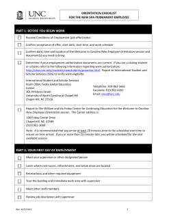 Orientation Checklist for Supervisors