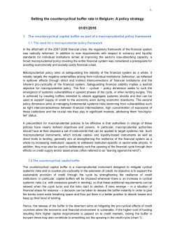 Setting the countercyclical buffer rate in Belgium: A policy strategy